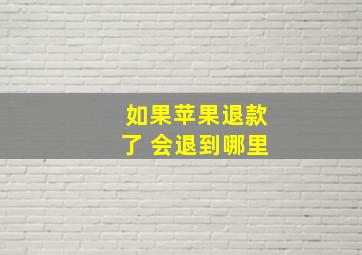 如果苹果退款了 会退到哪里